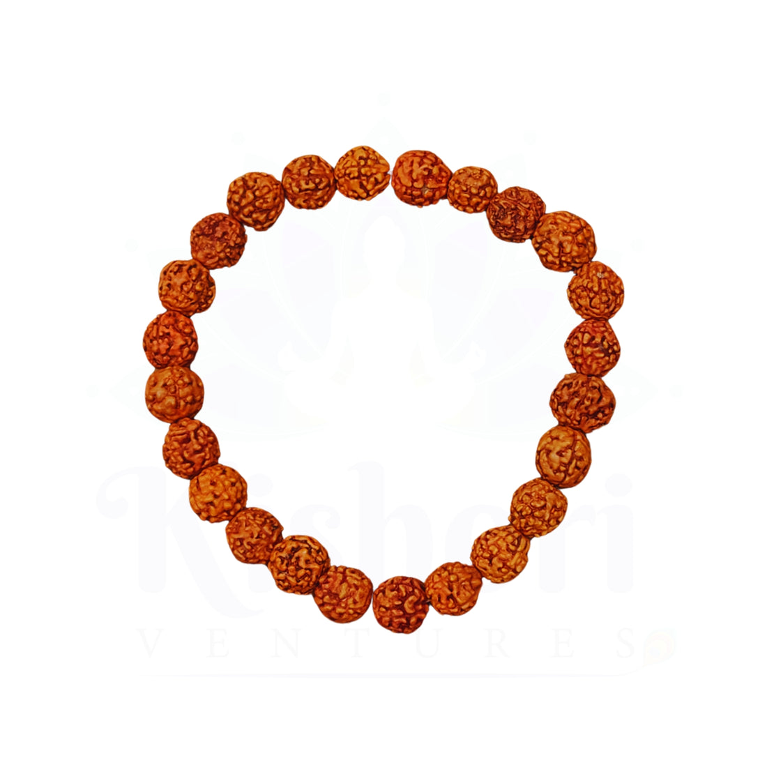 Kishori Ventures Rudraksha Bracelet, Indonesian, 8 Inch (Large), Sadhu Yoga Style